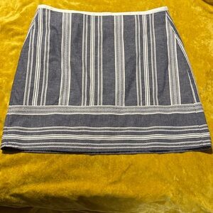 Loft-Striped Navy and White Women's Skirt